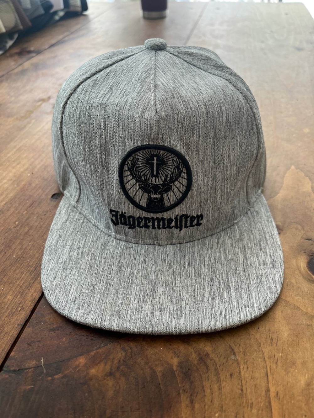 Jagermeister Light Gray Hat with Black Logo Tag